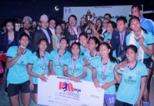 अन्तर्राष्ट्रिय महिला भलिबल : न्यू डायमण्डलाई ३-२ ले हराउँदै एपीएफ च्याम्पियन