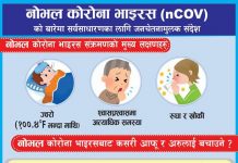 “नोभल कोरोना भाइरसबाट आफु पनि बचौ अरुलाई पनि बचाउ” नोभल कोरोना भाइरस(ncov) को वारेमा सर्वसाधारणका लागि जनचेतनामुलक संदेश |
