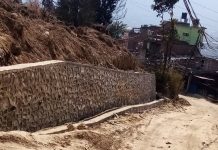 पुरानो नैकाप देखि गुम्बा सम्म वाल(भित्ता) निर्माण