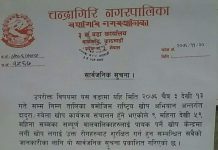 चन्द्रागिरि नगरपालिका वडा ४ को सूचना