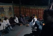 थानकोटस्तिथ त्रिभुवन पार्क परिसर भित्र अस्थायी सिविर निर्माण