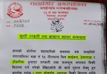 चन्द्रागिरि नगरपालिका वडा न १५ को घुम्ती तरकारी तथा खाधान्न व्यपार सम्बन्धमा सूचना