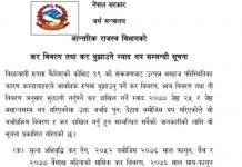 कर बुझाउने समय असार ७ सम्म थप