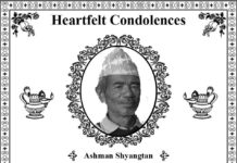 Heartfelt Condolences for Ashman Shyangtan