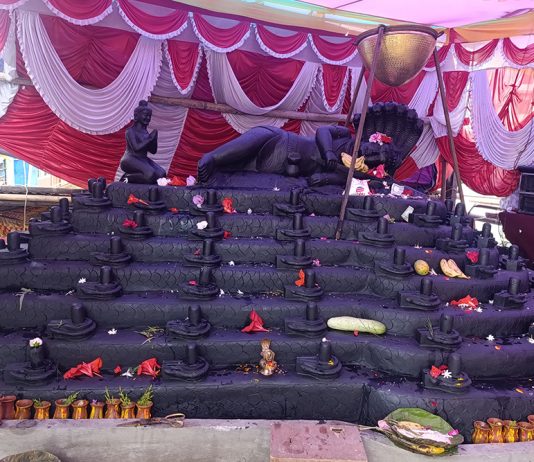 चन्द्रागिरि नगरपालिका-५ भुजिङडोलमा एउटै ढुङ्गामा १०८ वटा शिवलिङ्ग १०८ वटै नागसहितको मूर्ति कुँदिए